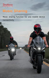 Motorcycle helmet Bluetooth headset music sharing capabilities