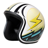 Daytona Helmets Cruiser motorcycle helmet with lightning design front angle view without visor