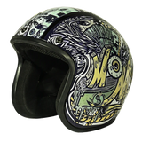 Daytona Helmets Cruiser motorcycle helmet with money design front angle view without visor
