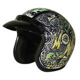 Daytona Helmets Cruiser motorcycle helmet with money design front angle view with visor