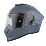 Full face Viper model motorcycle helmet in Arctic Grey front angle