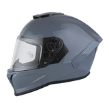 Full face Viper model motorcycle helmet in Arctic Grey left side