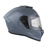 Full face Viper model motorcycle helmet in Arctic Grey right side