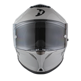 Full face Viper model motorcycle helmet in cool grey front