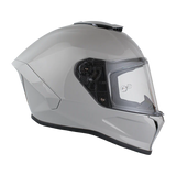 Full face Viper model motorcycle helmet in cool grey right