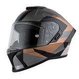 Viper model full face motorcycle helmet with Copperhead graphic front angle view