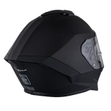 Full face Viper model motorcycle helmet in dull black back angle