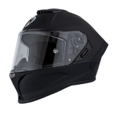 Full face Viper model motorcycle helmet in dull black front angle