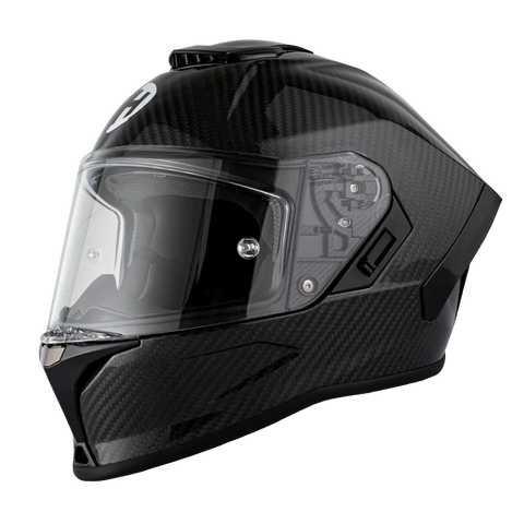 Full face grey carbon fiber Viper model motorcycle helmet front angle