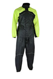 Men's high visibility motorcycle rainsuit front