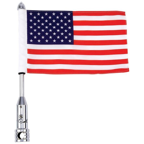 Motorcycle flagpole with American flag