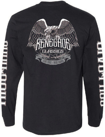 Men's motorcycle t-shirt with eagle wing design back