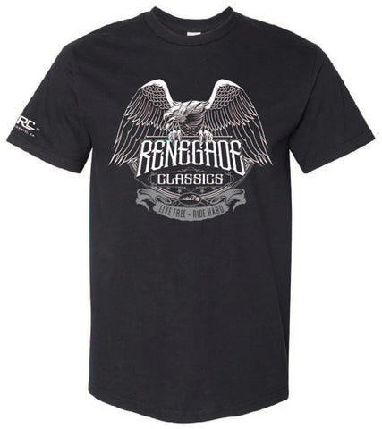 Short sleeve motorcycle t-shirt with eagle graphic