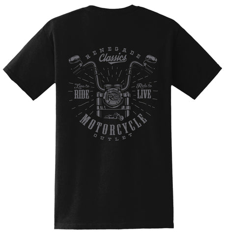 Renegade Classics motorcycle handlebar design short sleeve t-shirt back