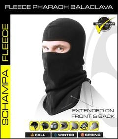 Schampa fleece balaclava with extended front panel for protection