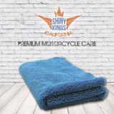 Shinykings microfiber cleaning cloth with marketing overlay