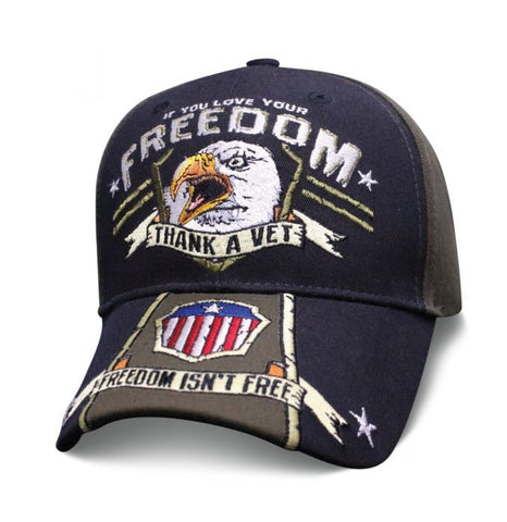 Patriotic hat with Thank a Vet message