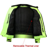 Hi-visibility armored mesh motorcycle jacket thermal liner