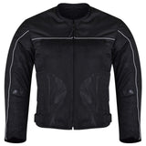 Vance Leathers armored 3-season mesh motorcycle jacket VL1626B front view