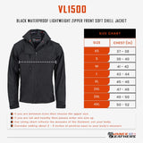 Vance Leathers waterproof lightweight motorcycle jacket model VL1500 sizing chart