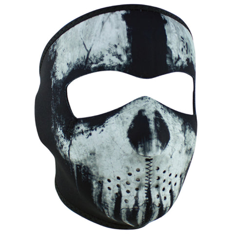 ZANheadgear neoprene full facemask with skull ghost face design