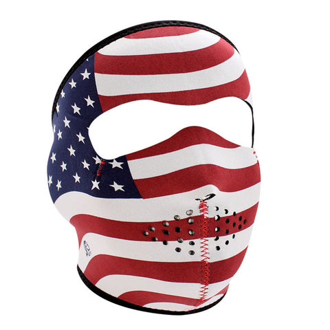 ZANheadgear full neoprene facemask with stars and stripes patriotic design