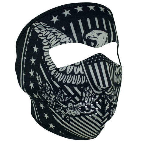 ZANheadgear full neoprene facemask with vintage eagle patriotic design