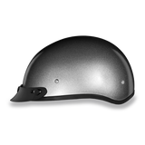 Daytona Helmets D1-SM Skull Cap Motorcycle Helmet Silver Metallic Left Side View