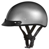 Daytona Helmets D1-SM Skull Cap Motorcycle Helmet Silver Metallic Side View