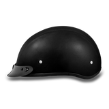 Daytona Helmets D3-A Leather Covered Skull Cap Motorcycle Helmet Left Side View