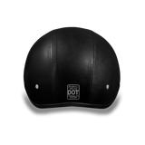Daytona Helmets D3-ANS Leather Covered Skull Cap Motorcycle Helmet Rear View