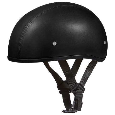 Daytona Helmets D3-ANS Leather Covered Skull Cap Motorcycle Helmet Side View