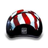 Daytona Helmets D6-FR Skull Cap Motorcycle Helmet Freedom Design Rear View