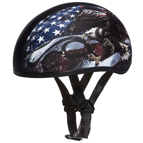 Daytona Helmets D6-USA Skull Cap Motorcycle Helmet USA Design Side View