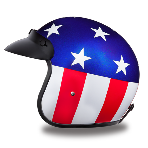 Daytona Helmets DC6-CA Cruiser Motorcycle Helmet with Captain America Design Left Side View