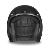 Daytona Helmets DC7-A Cruiser Motorcycle Helmet Black Metal Flake Front View Without Visor