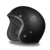 Daytona Helmets DC7-A Cruiser Motorcycle Helmet Black Metal Flake Side View Without Helmet