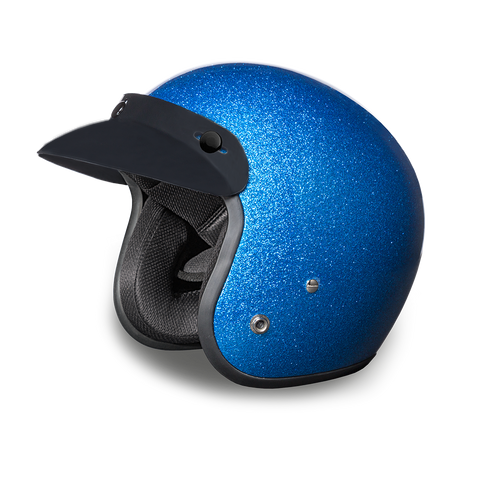 Daytona Helmets DC7-BL Cruiser Motorcycle Helmet Blue Metal Flake Side View