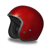 Daytona Helmets DC7-RD Cruiser Motorcycle Helmet Red Metal Flake Side View Without Visor