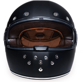 Daytona Helmets R1-B Retro Full Face Motorcycle Helmet Dull Black Front View