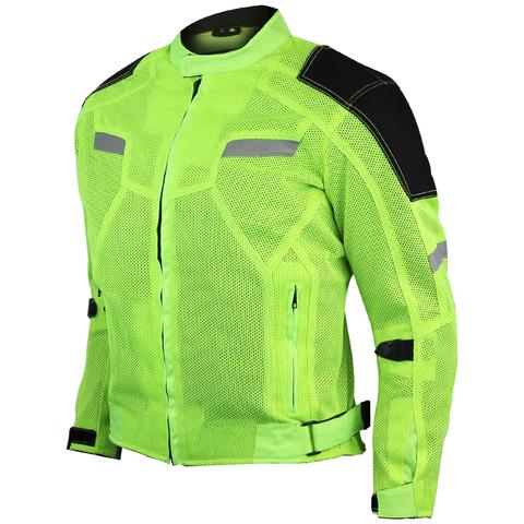 Vance Leathers VL1622HG Hi-Vis Mass Airflow Mesh Motorcycle Jacket with CE Armor Front Angle View