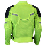 Vance Leathers VL1622HG Hi-Vis Mass Airflow Mesh Motorcycle Jacket with CE Armor Rear View