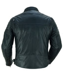 Daniel Smart Mfg. lightweight lambskin motorcycle jacket back
