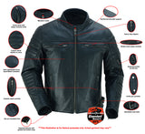 Daniel Smart Mfg. lightweight lambskin motorcycle jacket features