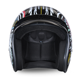 Daytona Helmets cruiser helmet open face with tribal design front view.