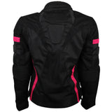 Vance Leathers women's pink mesh motorcycle jacket back